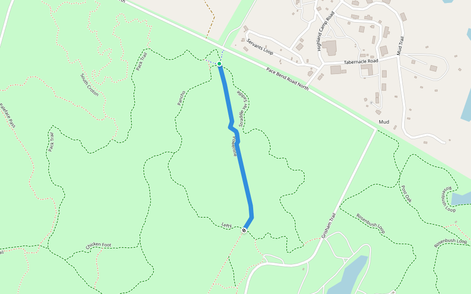 Powerline walking route map in Spicewood