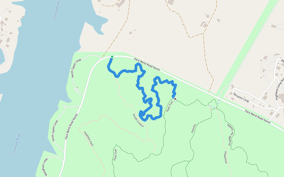 North Croton walking route map in Spicewood