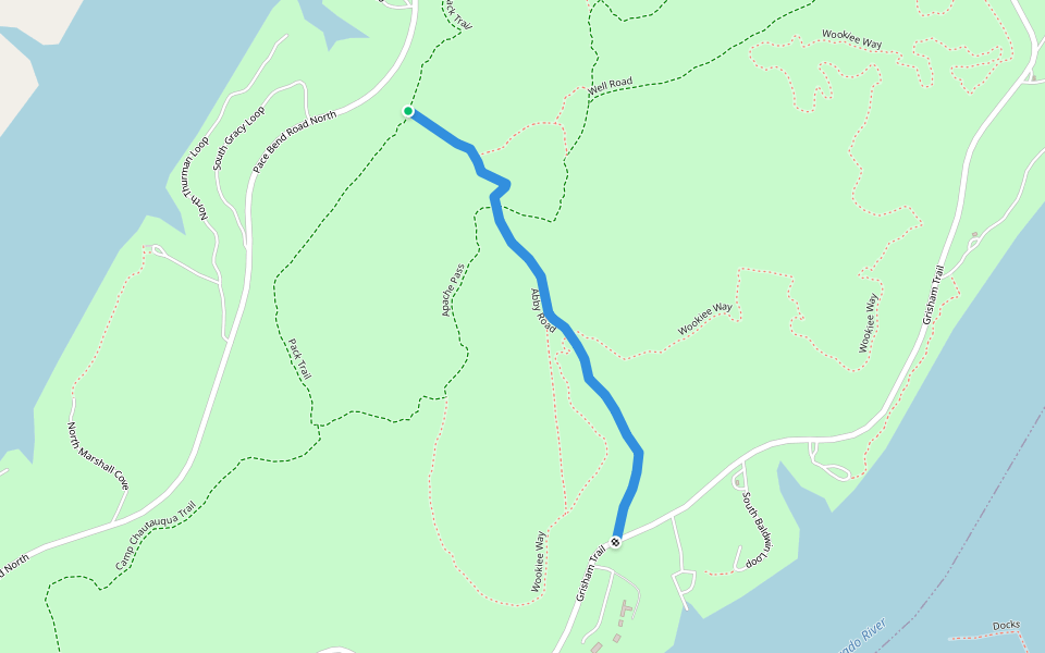 Abby Road walking route map in Spicewood