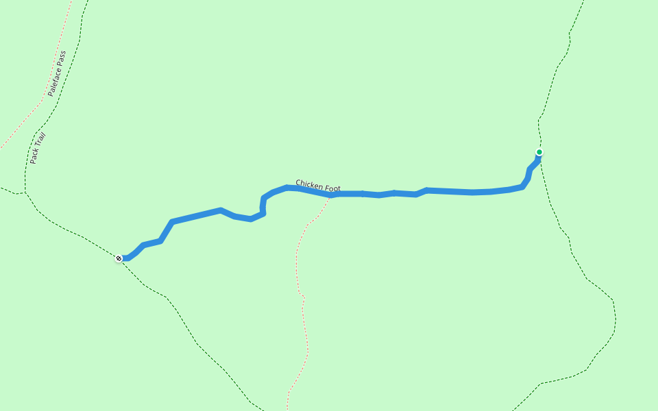Chicken Foot walking route map in Spicewood