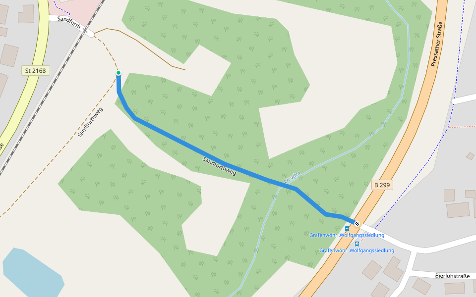 Sandfurthweg walking route map in Grafenwöhr
