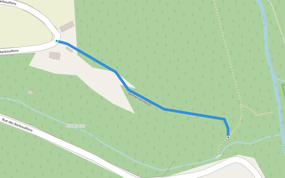 Sentier vicinal 22 walking route map in Libin