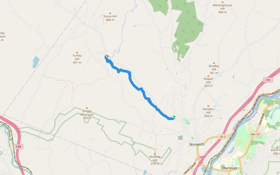 Bill Ballard Trail walking route map in Norwich