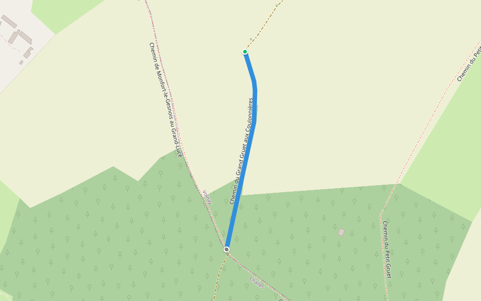 Chemin du Grand Gruet aux Coulonnières walking route map in Volnay