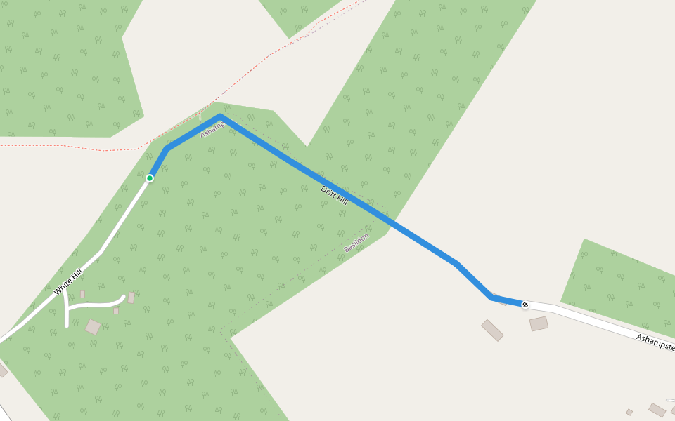 Drift Hill walking route map in Ashampstead