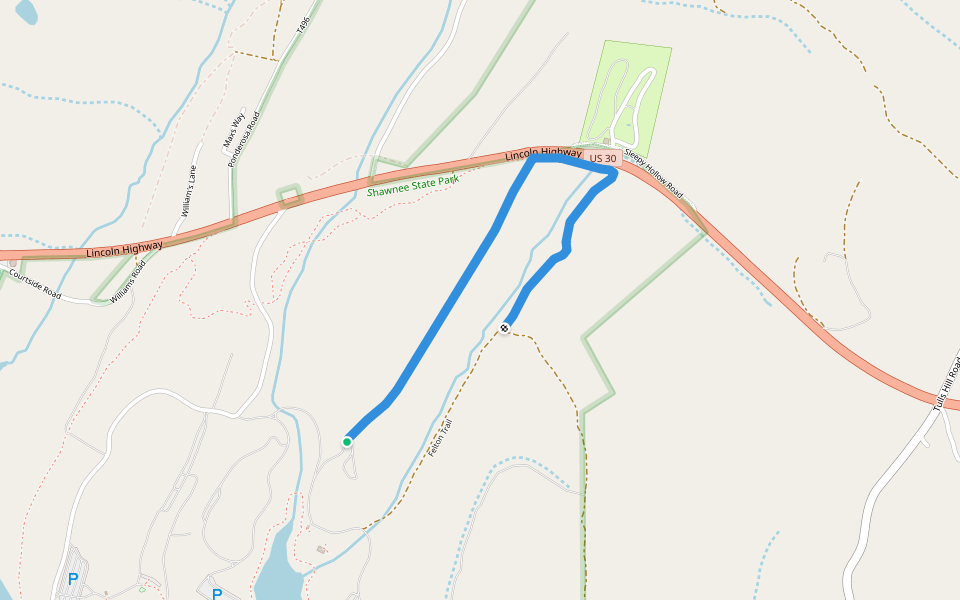 Felton Trail walking route map in Manns Choice