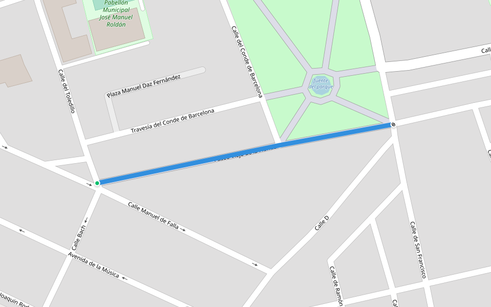 Paseo Viejo de la Florida walking route map in Almagro