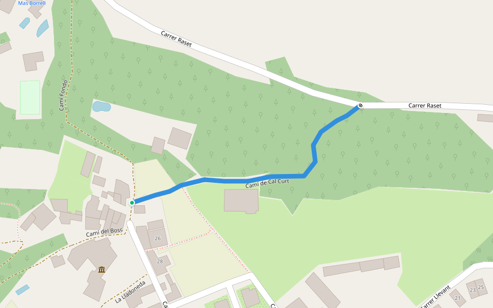Camí de Cal Curt walking route map in Cervià de Ter