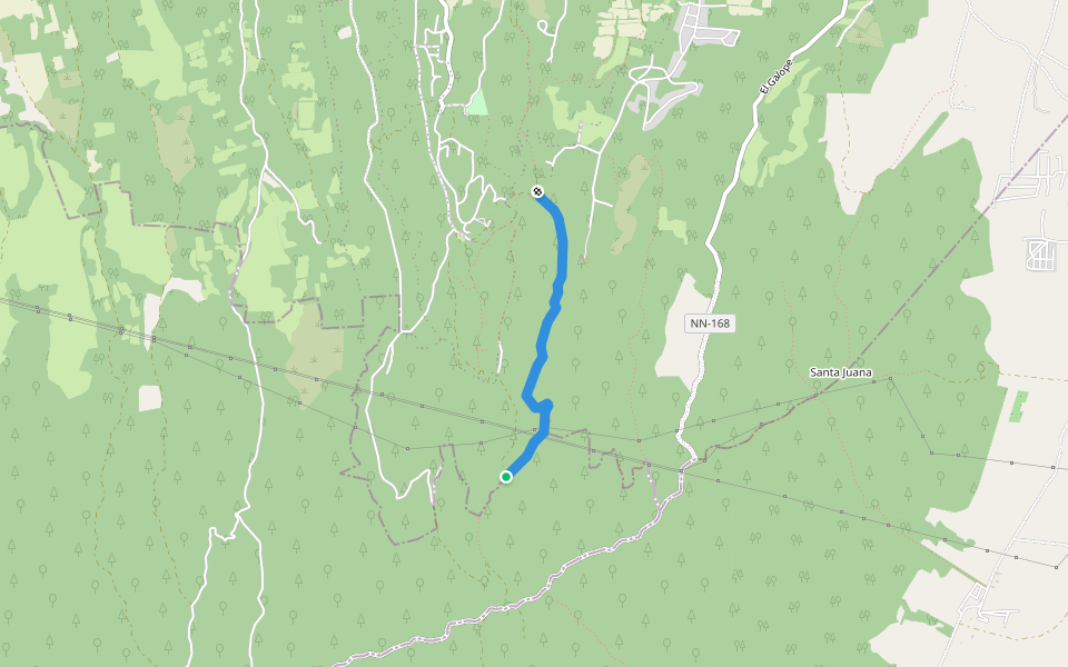 El Cauce walking route map in Managua