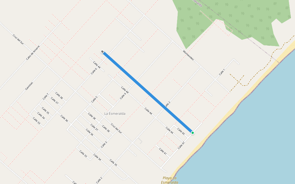 Calle 46 walking route map in La Esmeralda