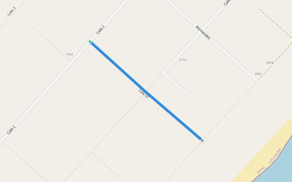 Calle 47 walking route map in La Esmeralda