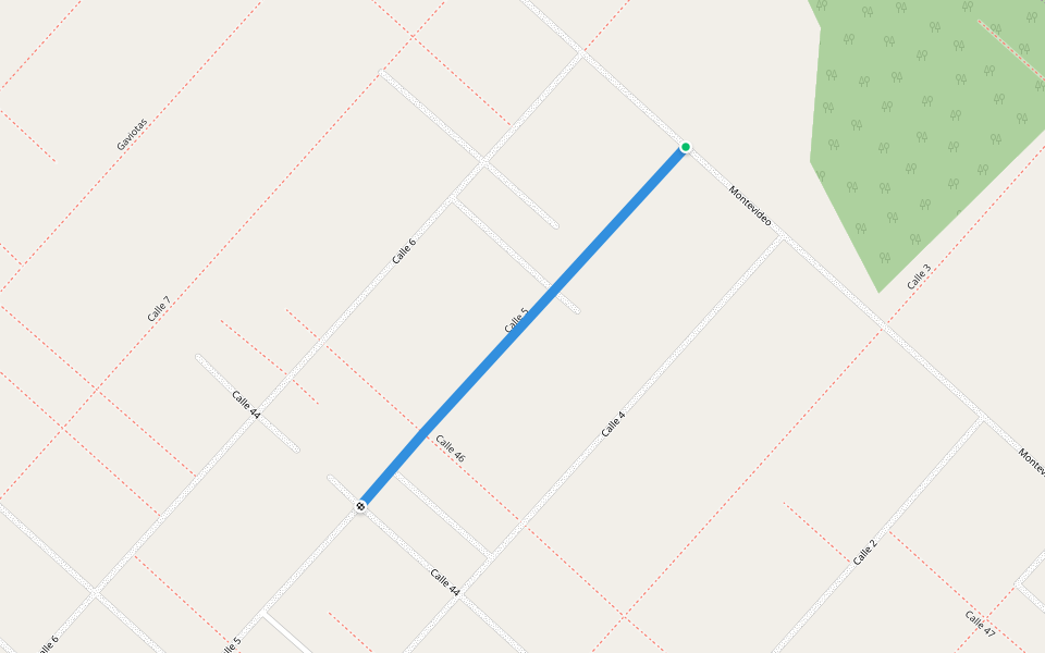 Calle 5 walking route map in La Esmeralda