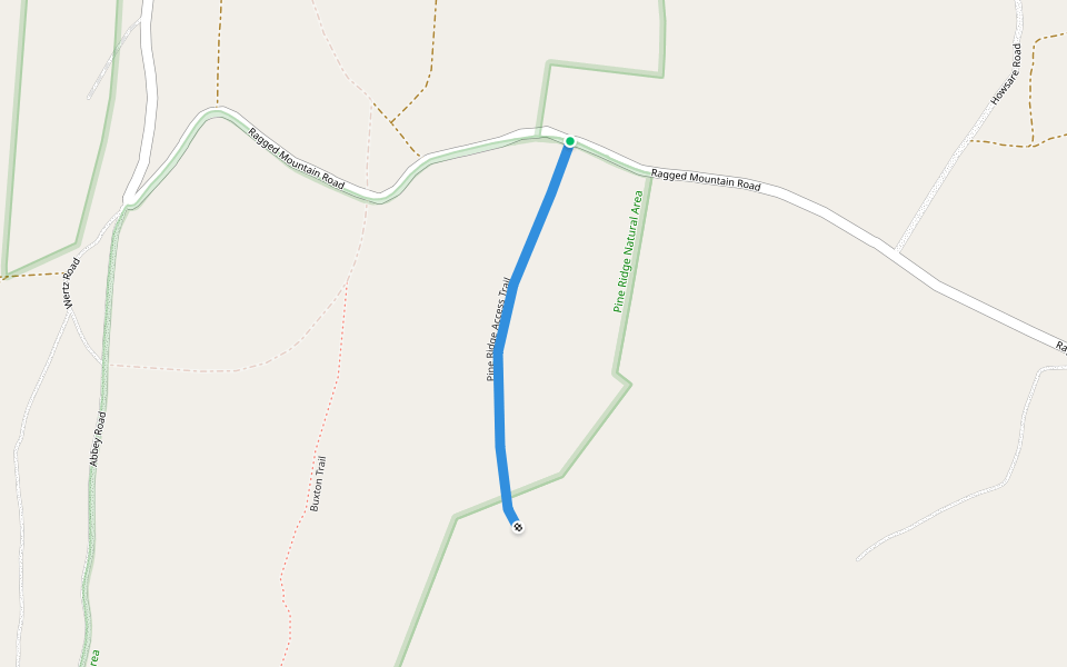 Pine Ridge Access Trail walking route map in Clearville