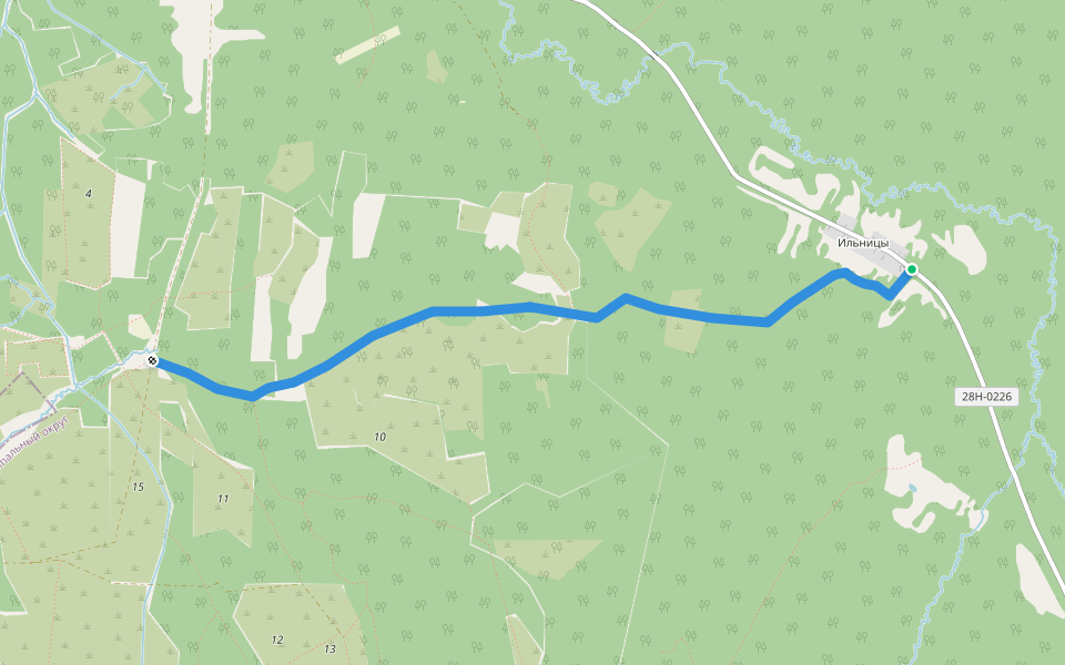 ильницы walking route map in Il'nitsy