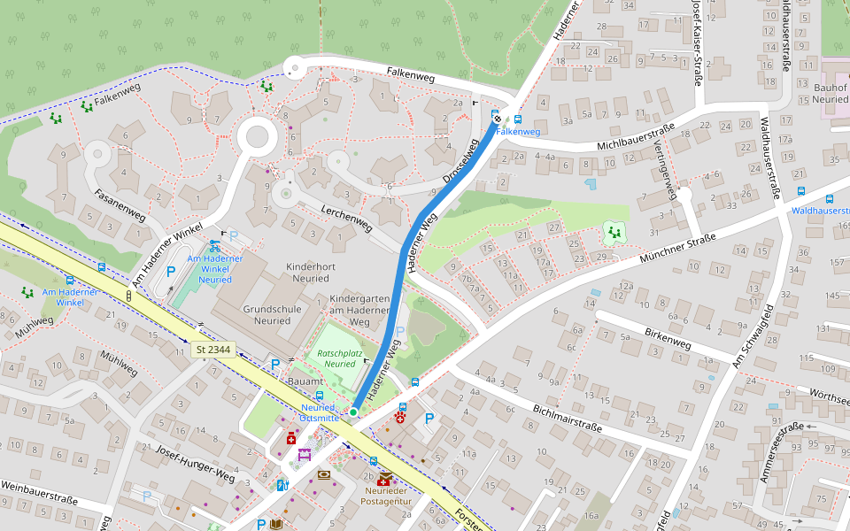 Haderner Weg walking route map in Neuried