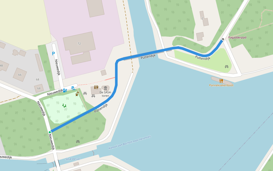 Puttendijk walking route map in Dessel