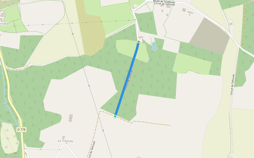 Circuit de Talhouët walking route map in Plaudren