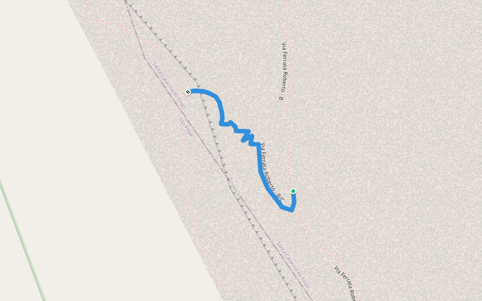 Via Ferrata Roberto - B/C walking route map in Cova Figueira