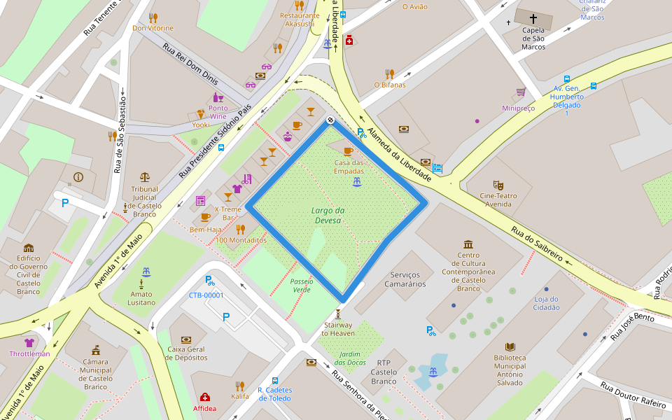 Devesa walking route map in Castelo Branco