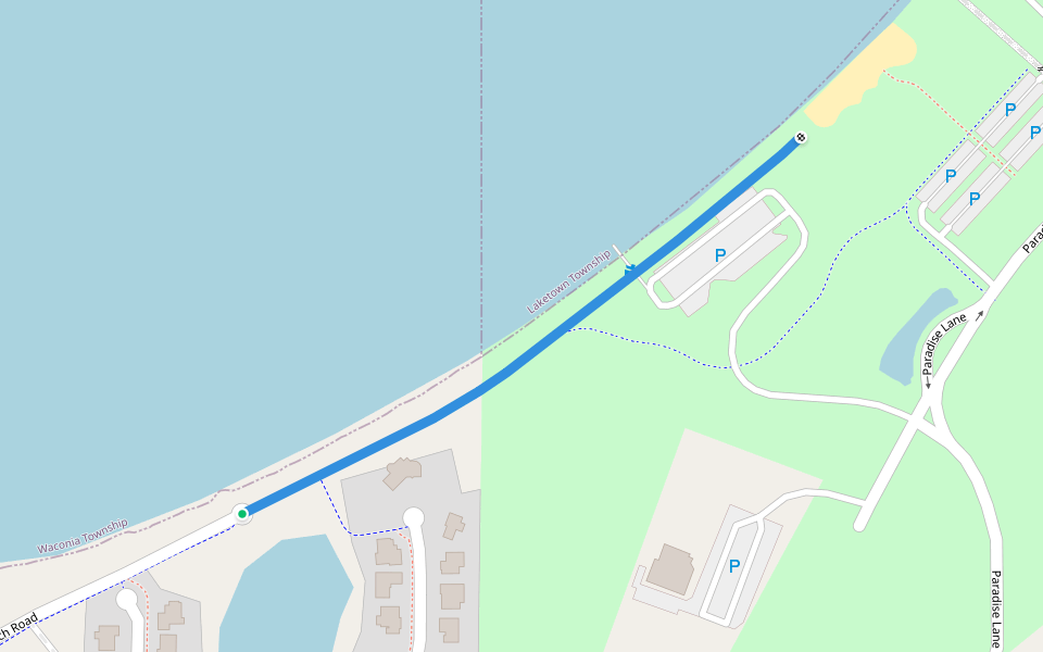 Old Beach Road walking route map in Waconia