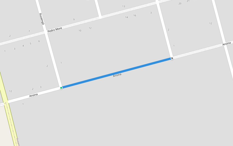 Ansina walking route map in Ituzaingó