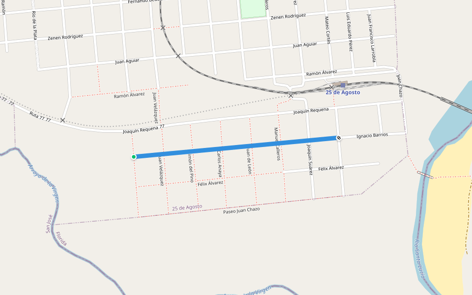 Ignacio Barrios walking route map in Cerro Chato