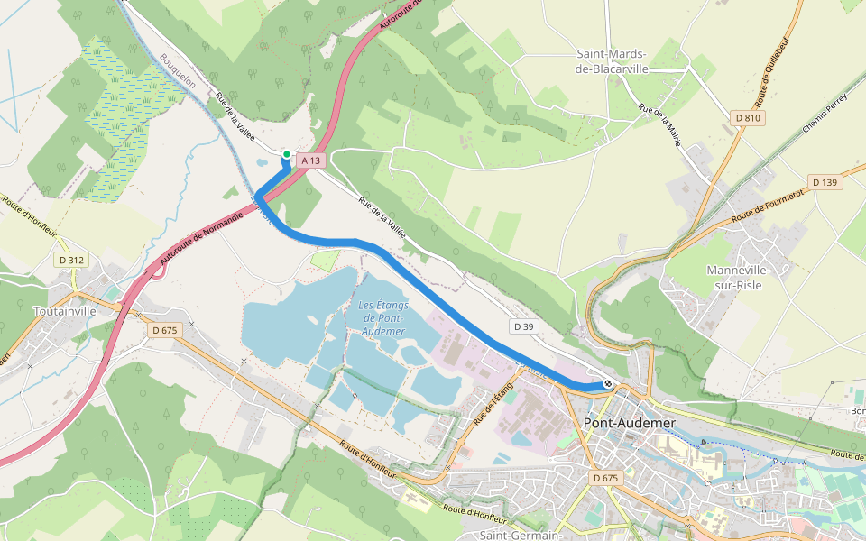 Quai Maritime walking route map in Saint-Mards-de-Blacarville