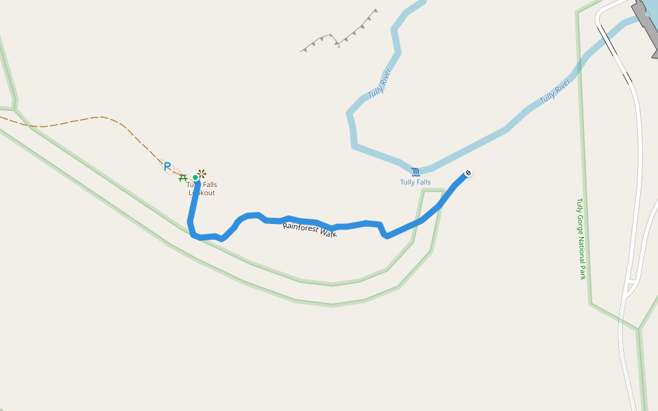 Rainforest Walk walking route map in Koombooloomba