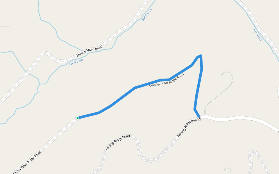 Mining Town Ridge Road walking route map in Mountain City