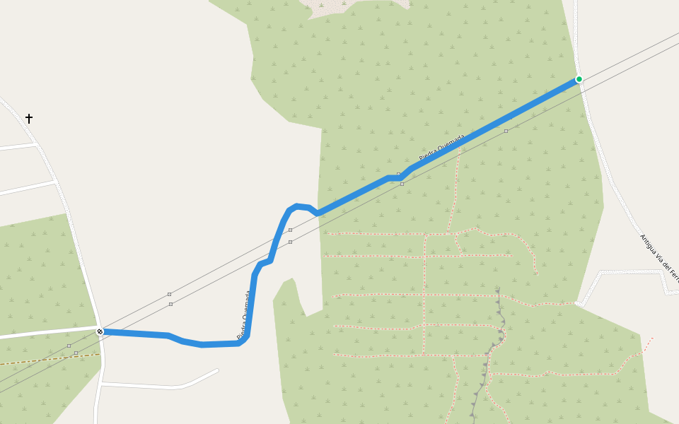 Piedra Quemada walking route map in Masaya