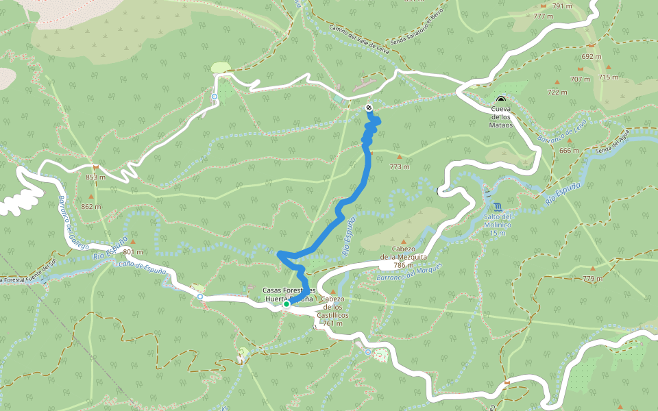 Senda de Los Siete Hermanos walking route map in Alhama de Murcia