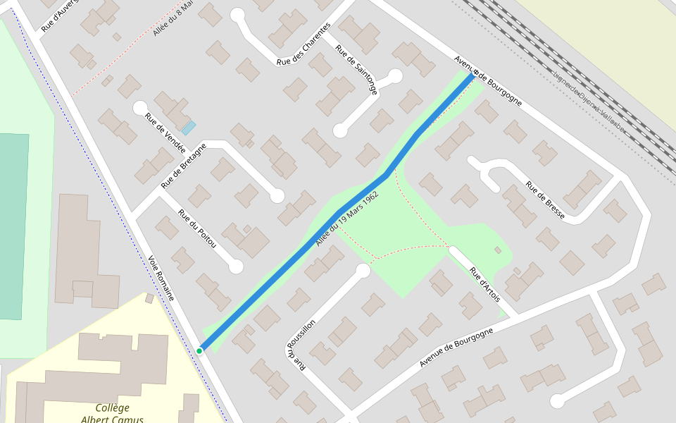 Allée du 19 Mars 1962 walking route map in Genlis