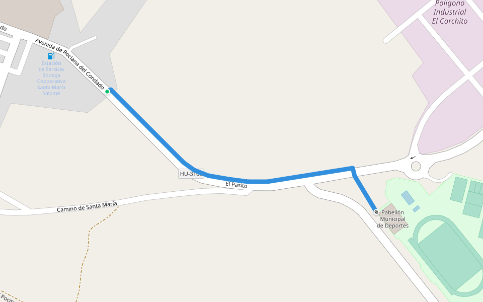 El Pasito walking route map in Bonares