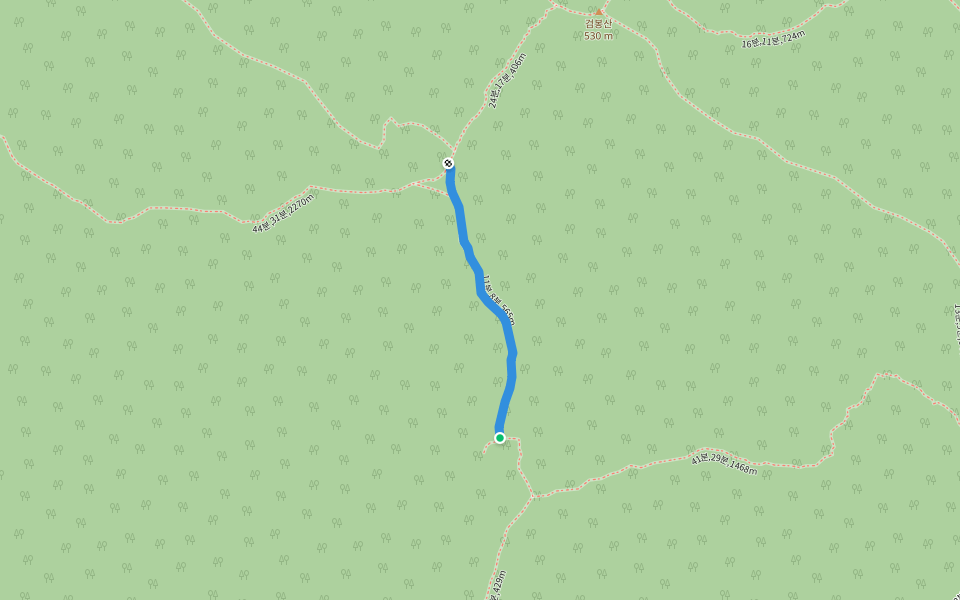 11분,8분,565m walking route map in Chuncheon-si