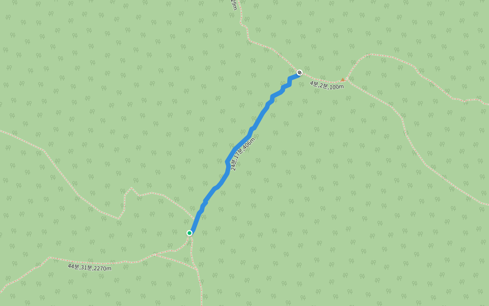 24분,17분,406m walking route map in Chuncheon-si