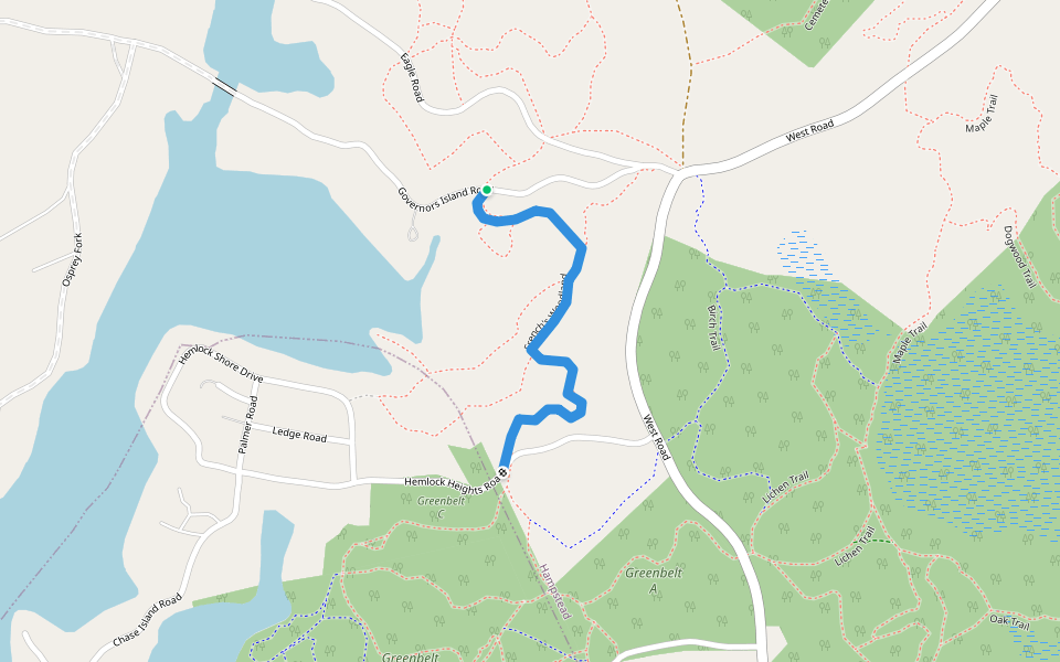 French's Woodland walking route map in Hampstead