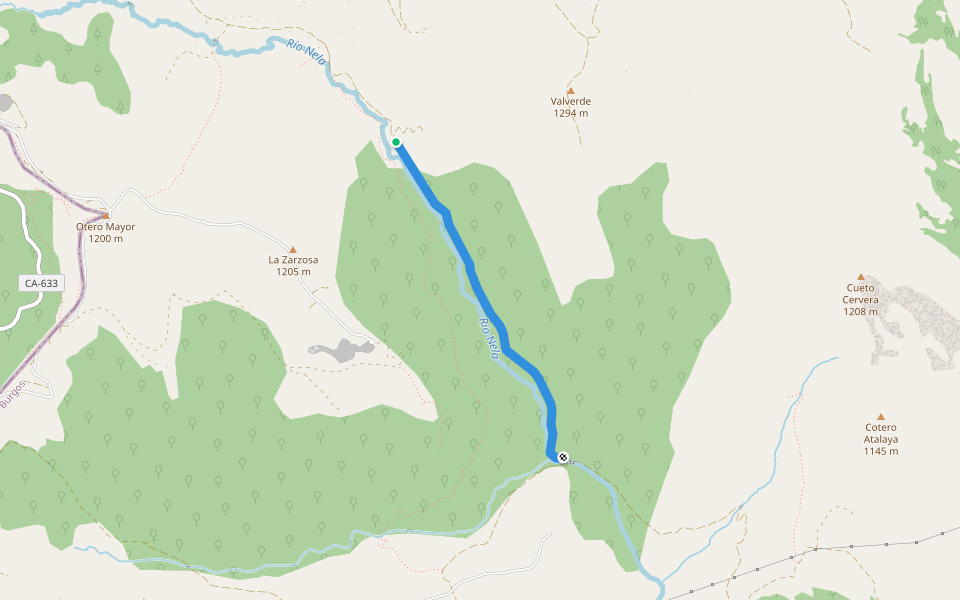 Camino de Matanela walking route map in Busnela