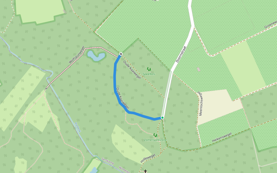 Oude Kaaiwegel walking route map in Wichelen