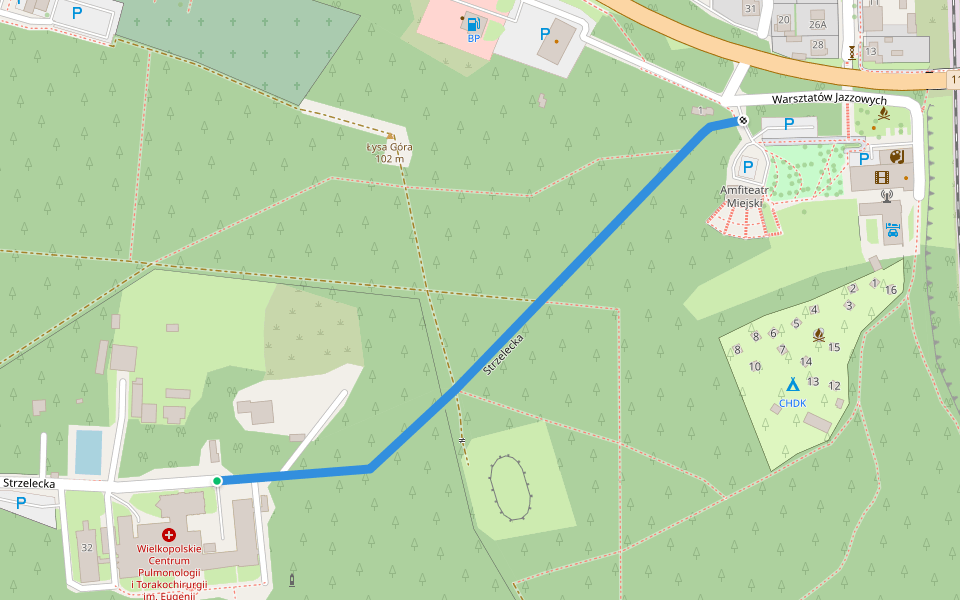 Strzelecka walking route map in Chodzież
