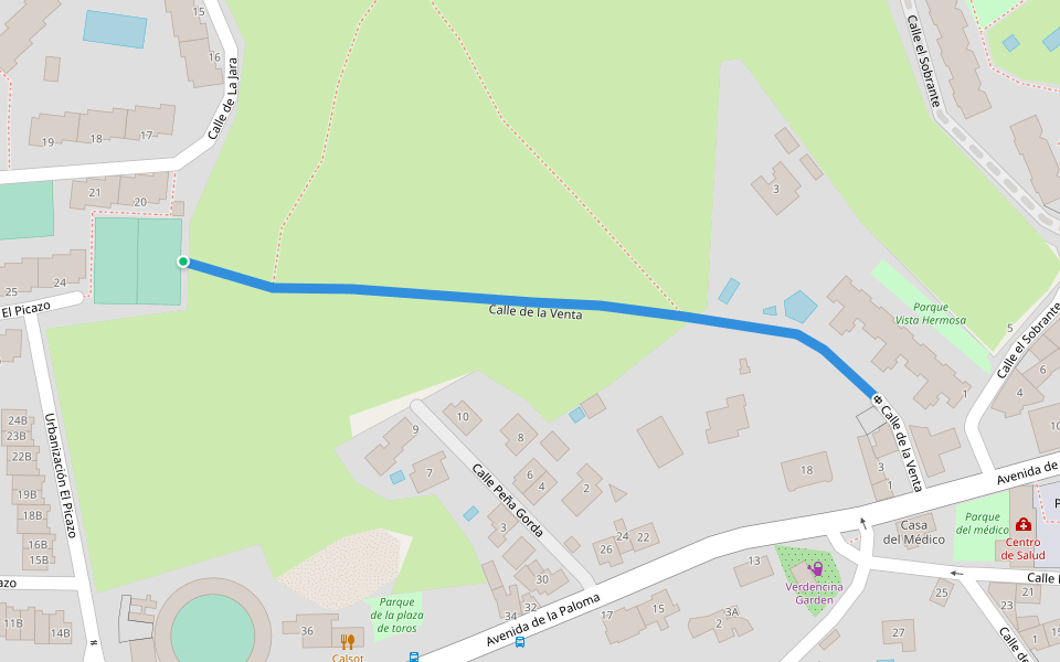 Calle de la Venta walking route map in Hoyo de Manzanares