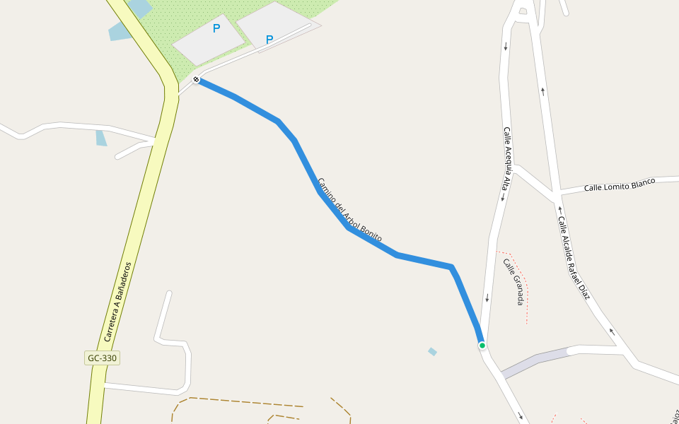 Camino del Arbol Bonito walking route map in Arucas