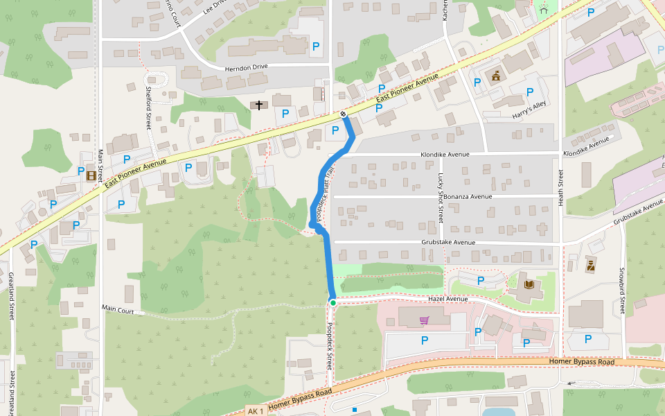 Poopdeck Platt Trail walking route map in Homer