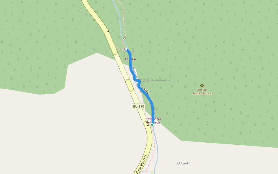 La Yecla walking route map in Santo Domingo de Silos