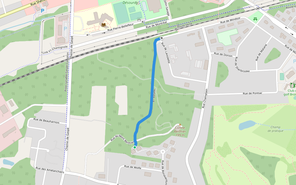 B1 Balade walking route map in Bromont