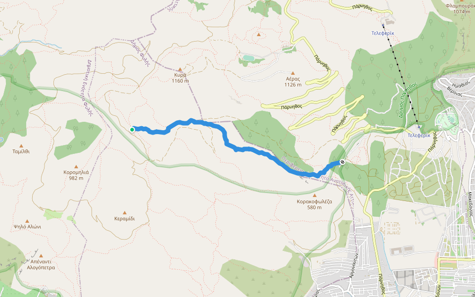 Μονοπάτι Αγ. Γεωργίου walking route map in Ano Liosia