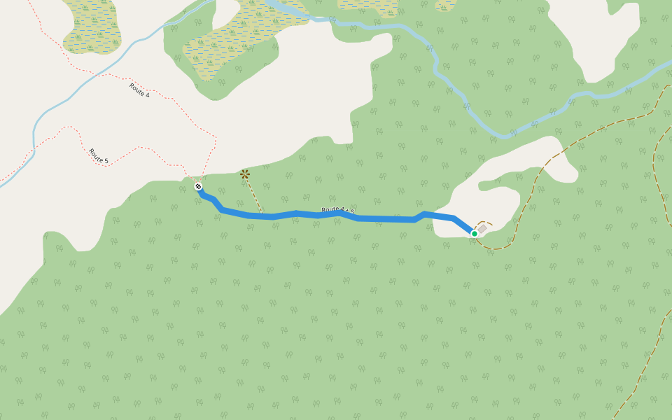 Route 4 + 5 walking route map in Balestrand