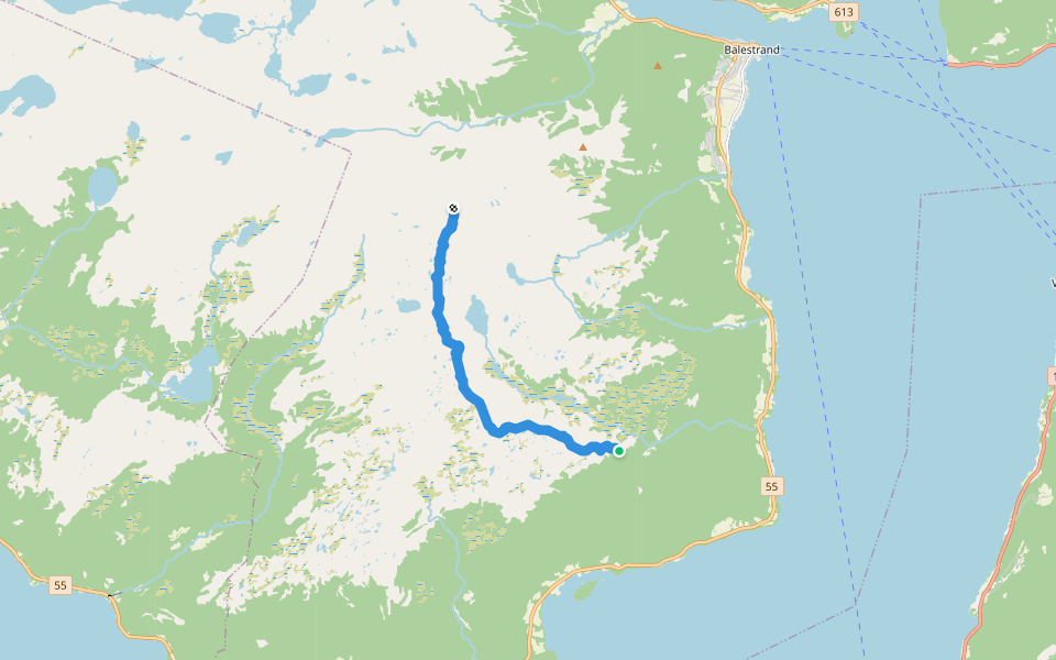Route 5 walking route map in Balestrand