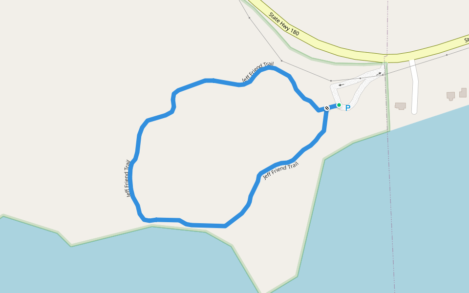 Jeff Friend Trail walking route map in Gulf Shores
