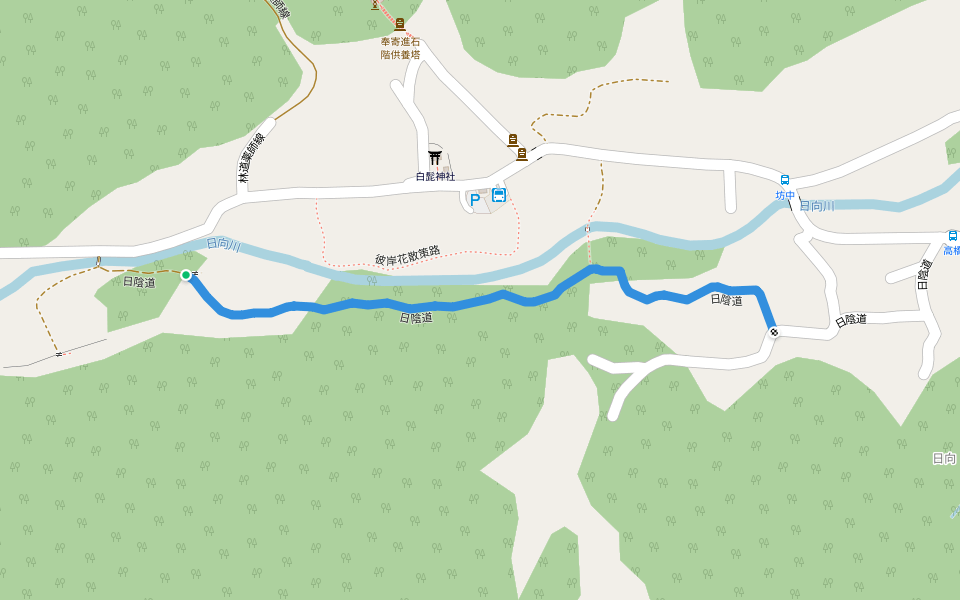 日陰道 walking route map in Isehara