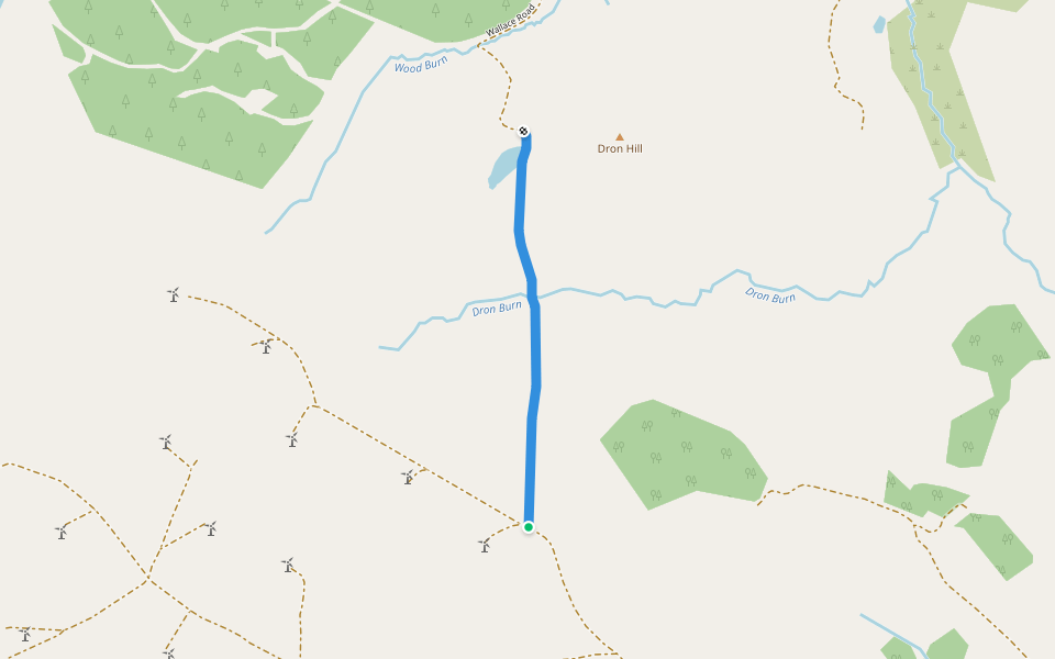 Wallace Road walking route map in Glenfarg